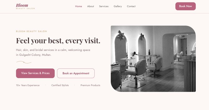 Bloom Beauty Salon demo preview